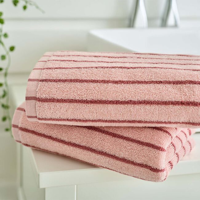 Deyongs Malmo Stripe Hand Towel Pink/Rose