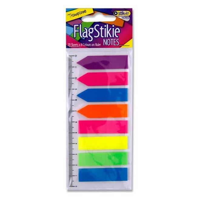 Stik-ie 8 x 20 Flag Page Markers On Ruler