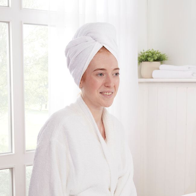 TURKISH COTTON SUPERSOFT WHITE Hair Wrap