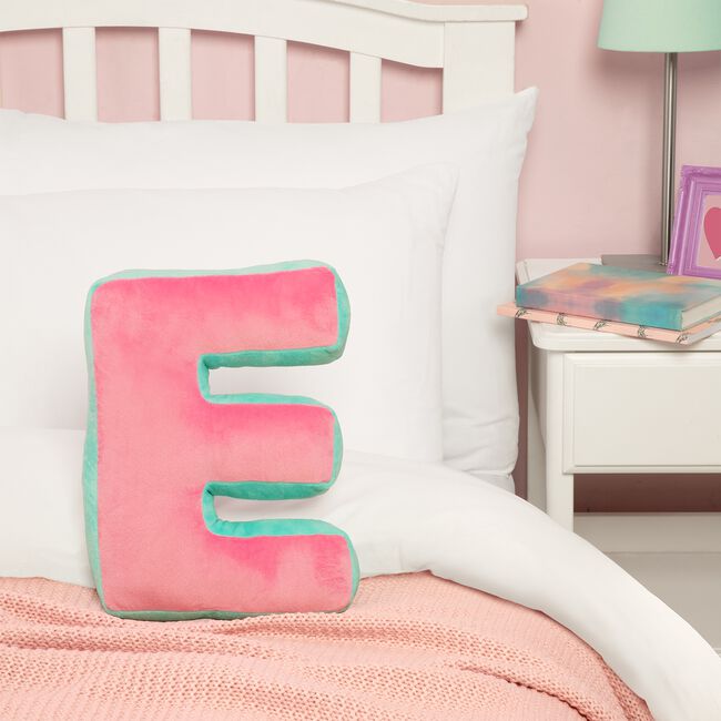 LETTER E Cushion Pink/Duck Egg
