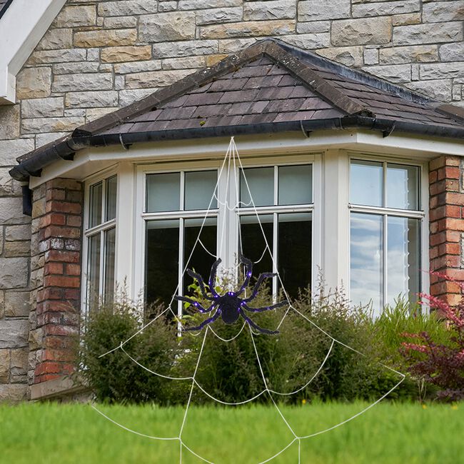 Giant Outdoor Spiderweb With Light Up Spider