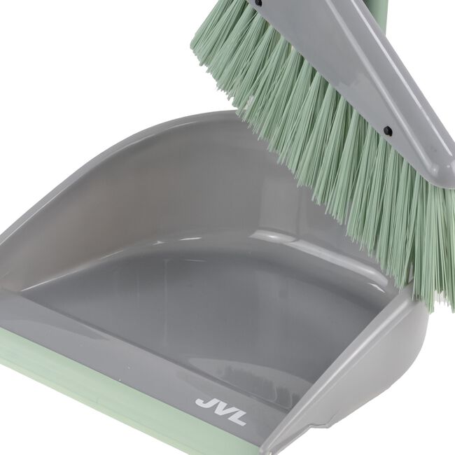 JVL Long Handle Dust Pan & Brush