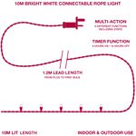 Warm White Rope Light Chaser 10m