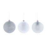 3 PACK 12Cm SILVER Baubles