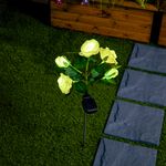 Yellow Rose Solar Garden Stake Light