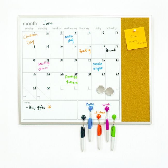 Magnetic Dry Erase 3 In 1 Board
