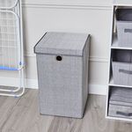 Tweed Light Grey Foldable Laundry Hamper