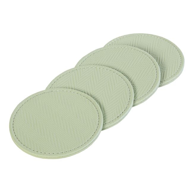 Reversible Round Herringbone Coasters 4 Pack 