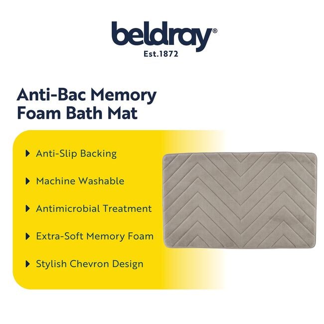 Beldray Antibac Memory Foam Bath Mat 50cm x 80cm