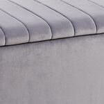 Large Grey Velvet Storage Ottoman