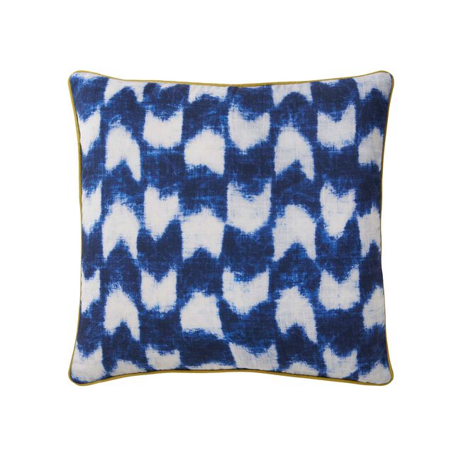 Indoor Outdoor Tie Dye Beat Navy Cushion