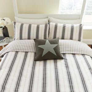 SINGLE DUVET COVER Cooper'S Stripe Grey / Linen