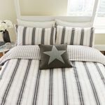 SINGLE DUVET COVER Cooper'S Stripe Grey / Linen