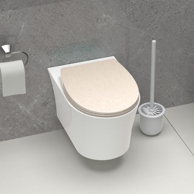 Beige Flecks Soft Close Toilet Seat
