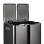 NORDHAUS BLACK TRIPLE COMPARTMENT 60L RECYCLING Bin