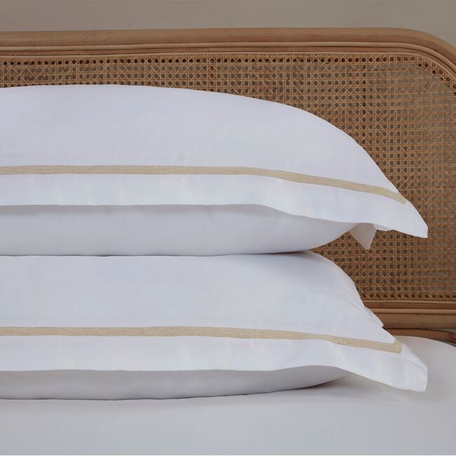 SINGLE DUVET COVER Linen Border 600TC 
