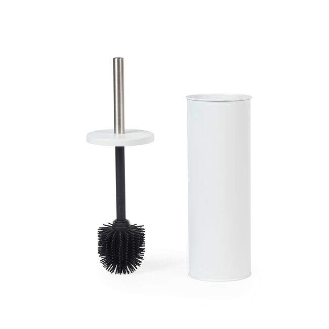 BELDRAY WHITE ROUND TOILET BRUSH With Silicone Head 