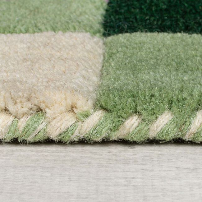 KAI WOOL BORDER GREEN/ PURPLE 160X230cm Rug