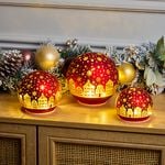 CASHEL LIVING LED CHRISTMAS RED Small Glass Ball