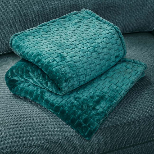 RUANE JACQUARD VELVET TEAL 150x200cm Throw 