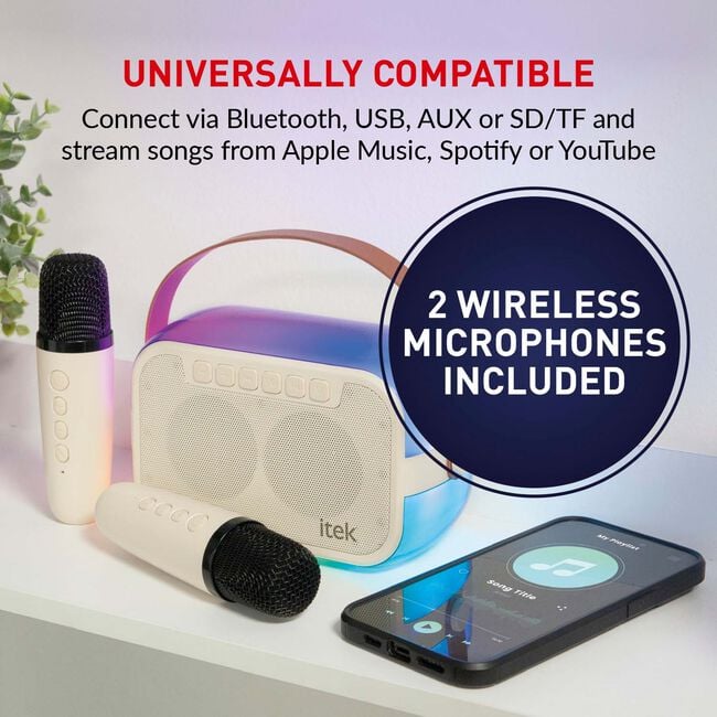 ITEK Bluetooth Light Up Karaoke Speaker