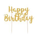 Mason Cash Gold Happy Birthday Cake Topper