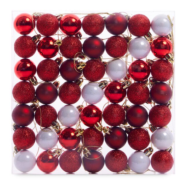 49PACK RED Mini Bauble Set