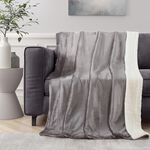NICOLE DAY MINK SHERPA GREY 130x170cm Throw