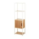 Four Layer Cabinet with Cream Metal Frame