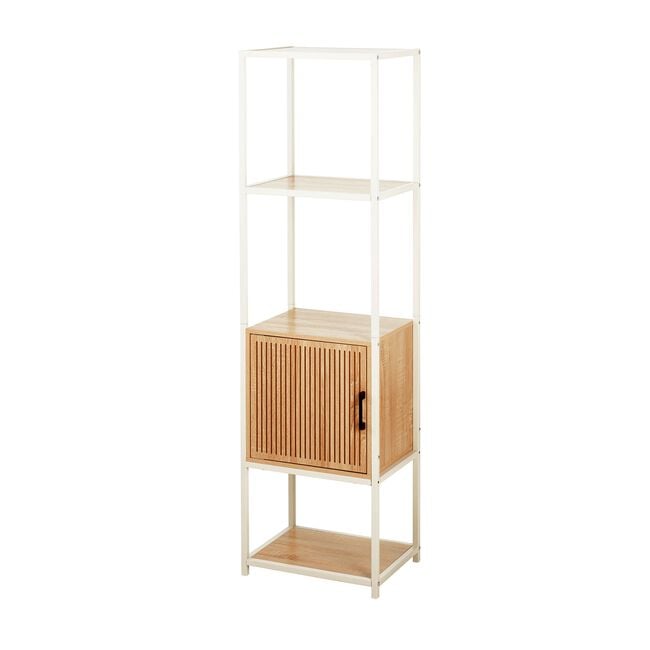 Four Layer Cabinet with Cream Metal Frame