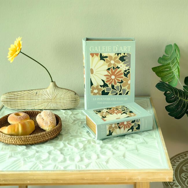 Galeie D'Art Grey Set Of 2 Storage Book Boxes  