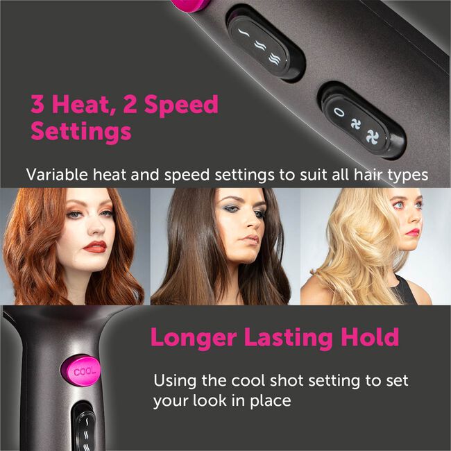 Carmen Neon 2000W Hair Dryer & Brushes Set