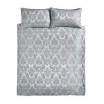 CATHERINE LANSFIELD SUPERKING DUVET COVER Damask Jacquard Silver 