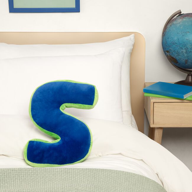 LETTER S Cushion Blue/Green