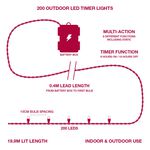 200 MULTICOLOUR Outdoor Led Timer Lights