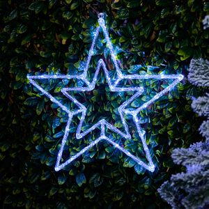 Large Double Christmas Star Silhouette Light