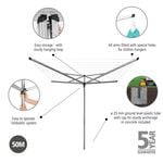 Brabantia 50m Rotary Airer Metallic Grey