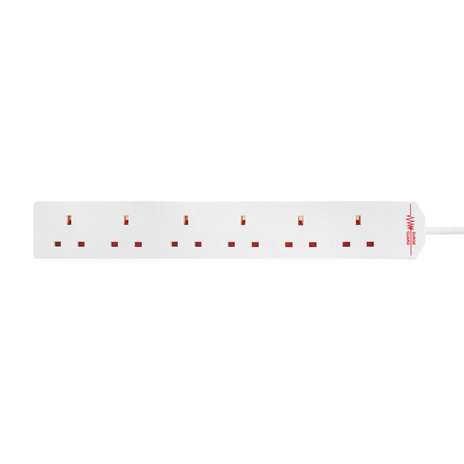 6 Way Extension Lead 2m Blister Pack