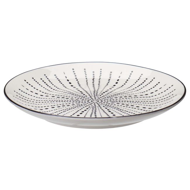 Siaki Cream & Black Printed 27cm Dinner Plate