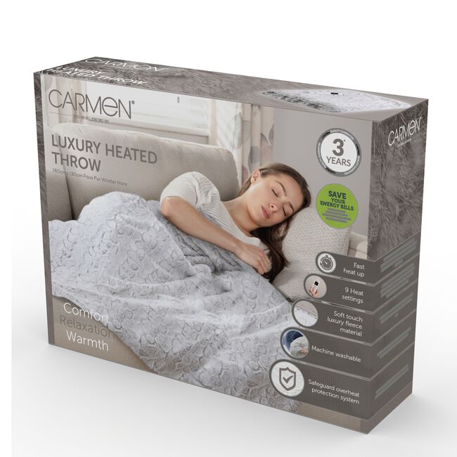 Carmen Faux Fur Fleece Electric Blanket