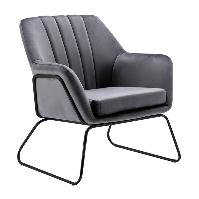 Celine Grey Velvet Accent chair