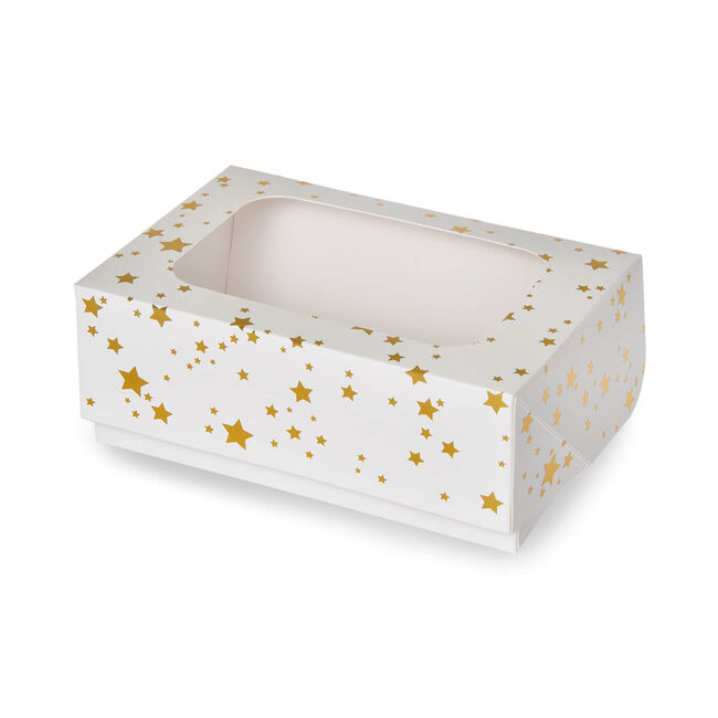 Gold Star Cupcake Box For 6 Cupcakes