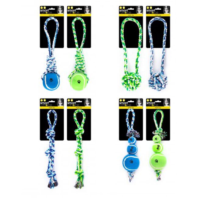 Jumbo Ball & Rope Tug Dog Toy - Assorted