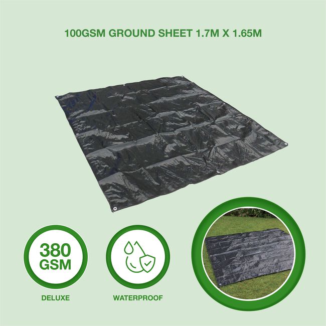 100GSM Ground Sheet Tarp 1.7m x 1.65m