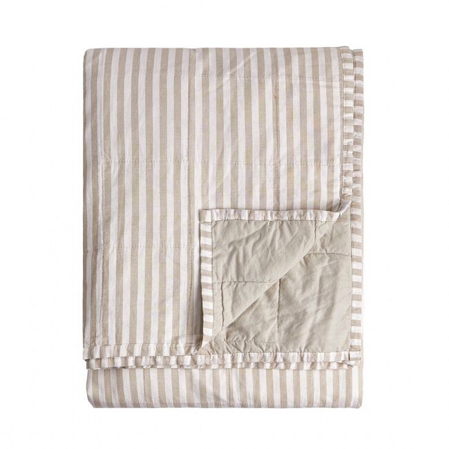 YARD HEBDEN STRIPE NATURAL/STONE 150x200cm Bedspread 