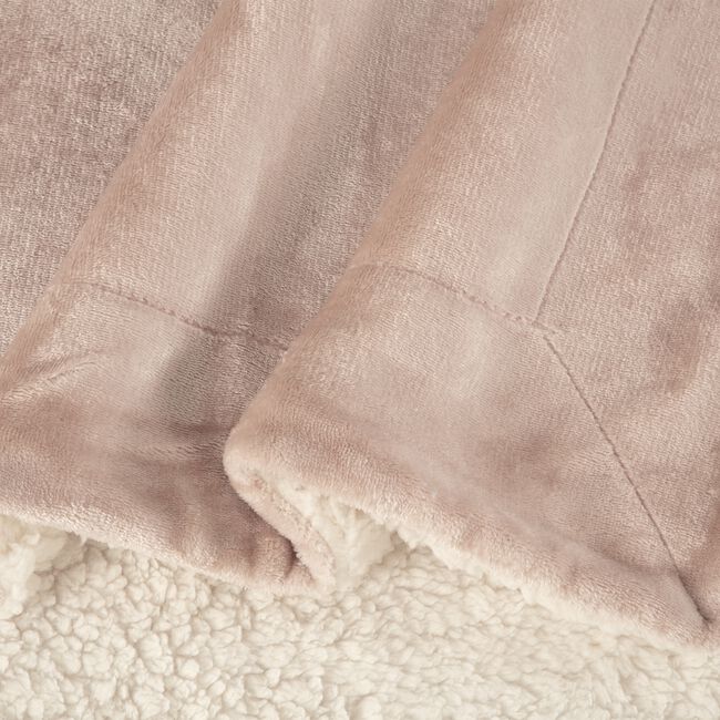 NICOLE DAY MINK SHERPA STONE 130x170cm Throw