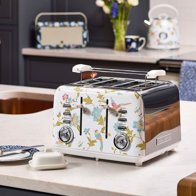 Laura Ashley Elveden White 4 Slice Toaster