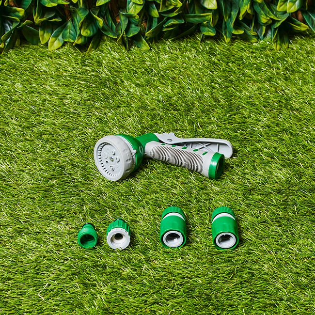 7 Dial Garden Hose Spray Gun With Fittings