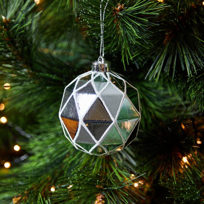 6 Pack Blue Luxury Christmas Bauble Set 