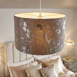 Silver Foil Effect Linen Light Shade